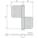 Insticksgångjärn 5113R mvk - Bild 2