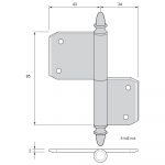 Insticksgångjärn 5114E mvk - Bild 2