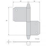 Insticksgångjärn 5114 mvk - Bild 2