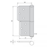 Insticksgångjärn 5115R - Bild 2