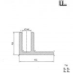 Golvskena Alu 20 kapad L=3000mm